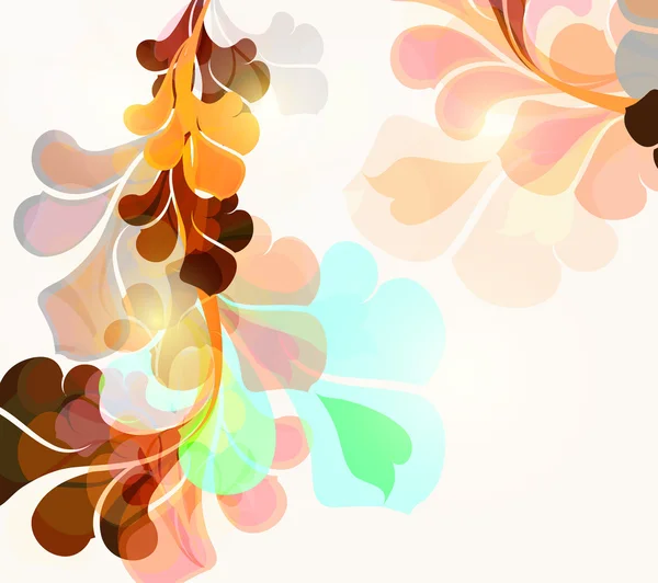 Fond floral avec ornement psychédélique coloré — Image vectorielle