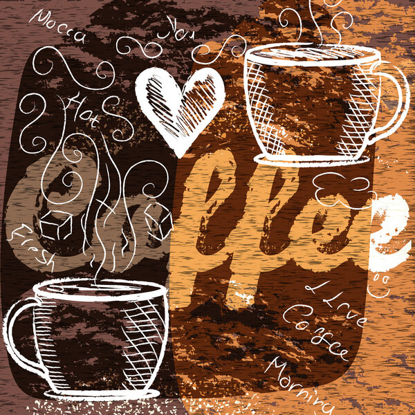 Grungy coffee background for design