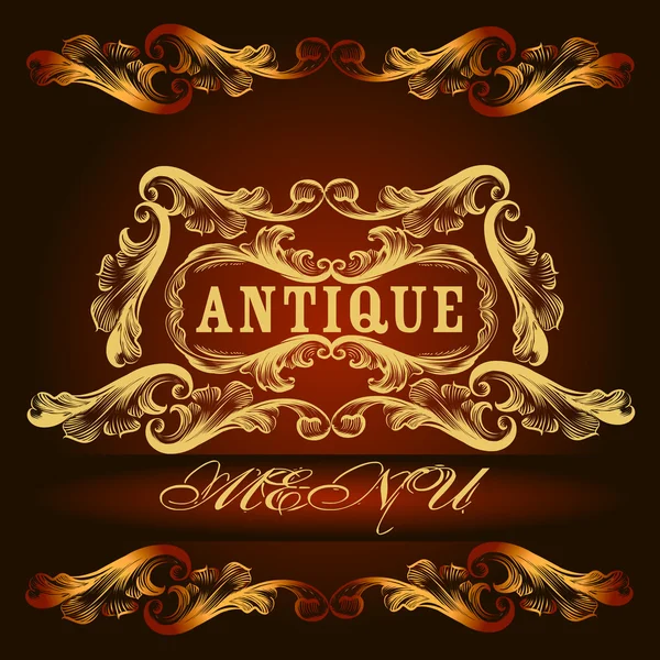 Vintage vector background in gold and black gamma. — Stock Vector