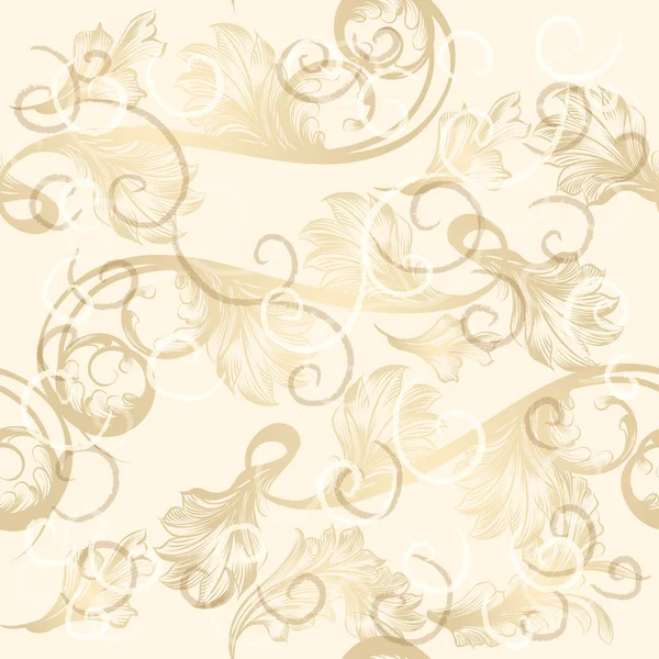 Seamless wallpaper pattern with hand drawn swirls — Stock Vector