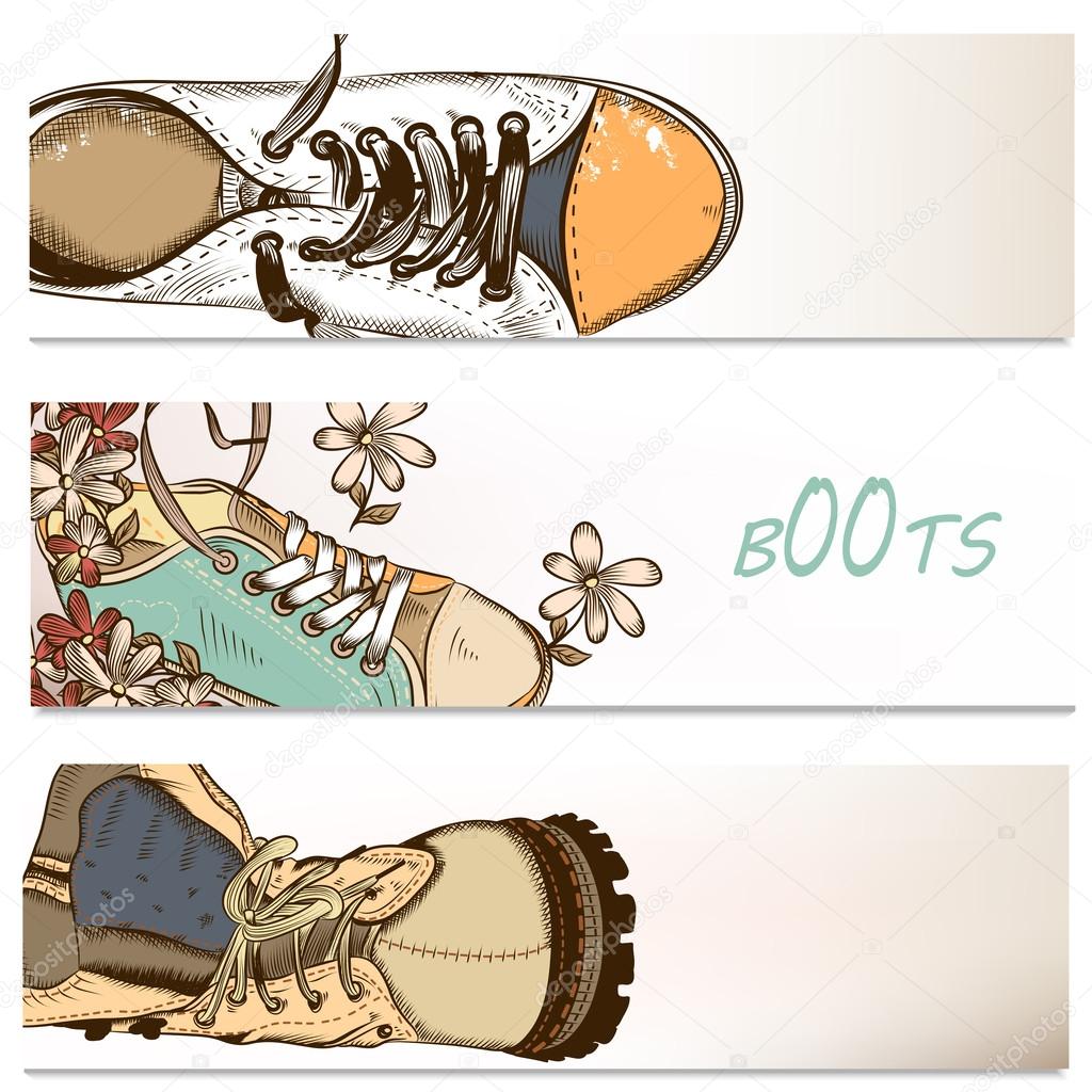 Business backgrounds set with fashion boots