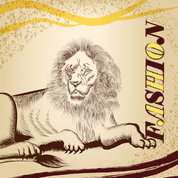 Mode stilvollen Hintergrund mit Löwe — Stockvektor