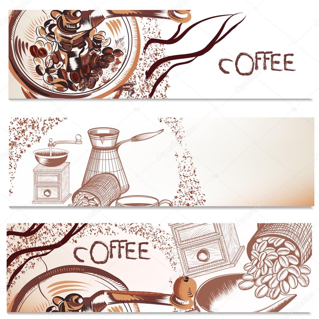 Coffee backgrounds set