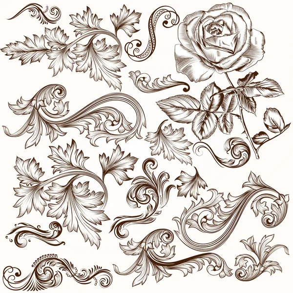 Collection of vector decorative swirls for design — Stock Vector