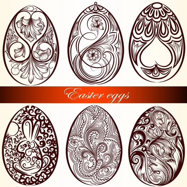 Set di uova di Pasqua da turbinii — Vettoriale Stock