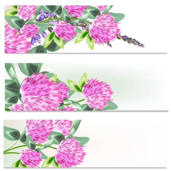 Brochures florales avec fleurs — Image vectorielle