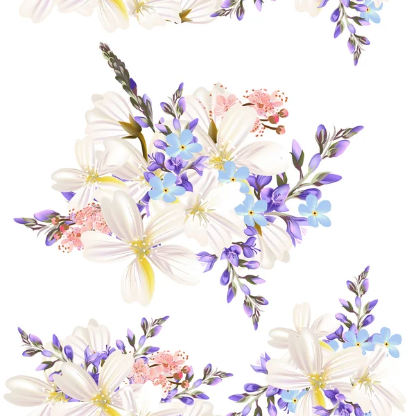 Красивый цветочный узор с полевыми цветами — стоковый вектор