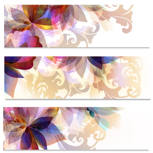 Ensemble de brochures florales abstraites — Image vectorielle