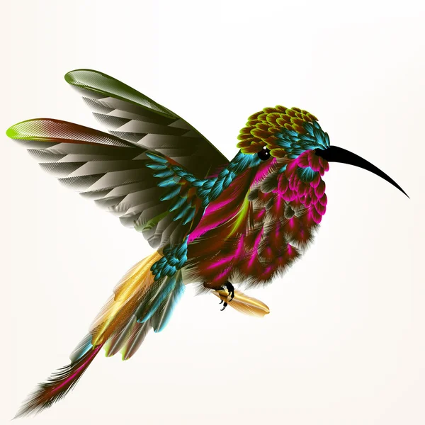 Vektor-Illustration mit realistischem Kolibri zur Gestaltung — Stockvektor
