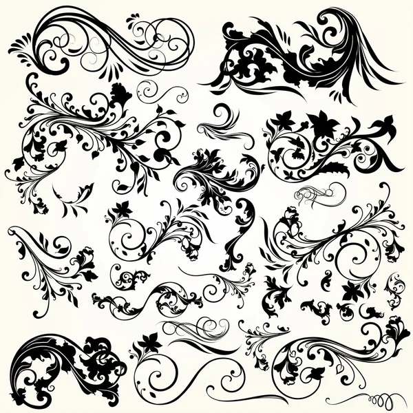 Vector set swirl vintage ornamenten voor ontwerp — Stockvector