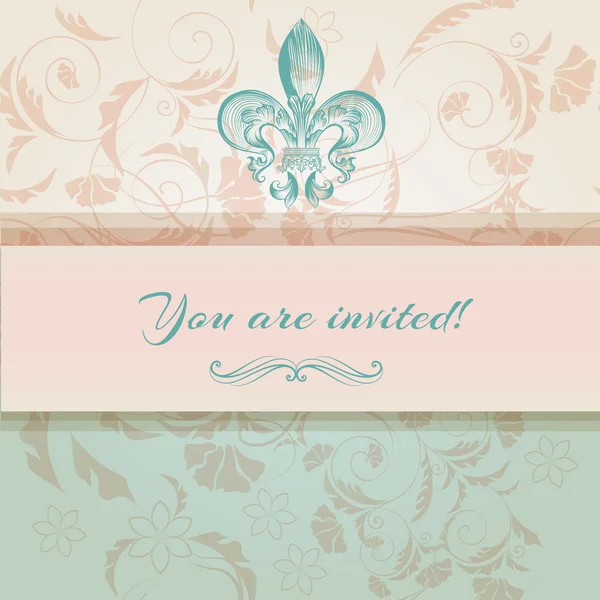 Invitación de boda de lujo en estilo victoriano — Vector de stock