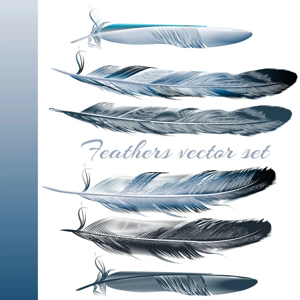 Set de plumas coloridas realistas vectoriales — Vector de stock