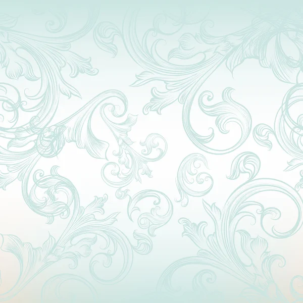矢量无缝花纹壁纸设计与花卉漩涡 — 图库矢量图片
