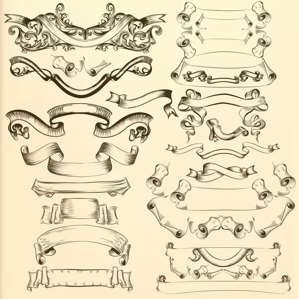 Fitas de vetor desenhadas à mão para design — Vetor de Stock