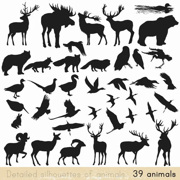 Set of vector animal silhouettes for design