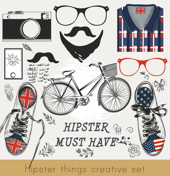 Conjunto de vetores criativos de hipster deve ter conjunto de vetores Hipster de hi —  Vetores de Stock