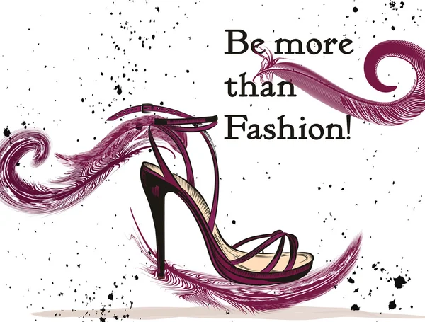 Illustration de mode avec élégante chaussure féminine avec arc — Image vectorielle