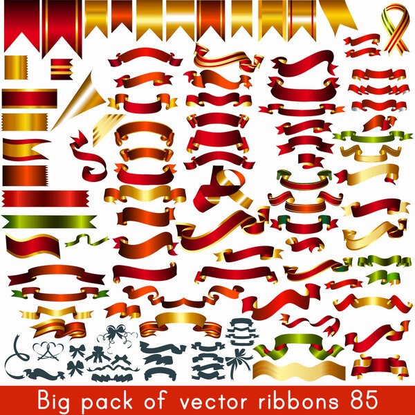 Mega collection of vector ribbons and banners for any holiday or