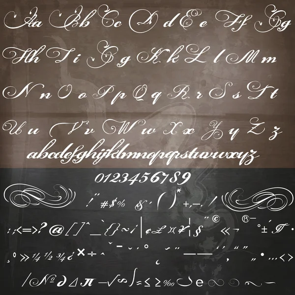 Vector handgjorda script teckensnitt i vintage viktoriansk stil — Stock vektor