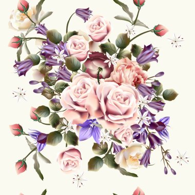 Gül çiçek desenle güzel sorunsuz duvar kağıdı