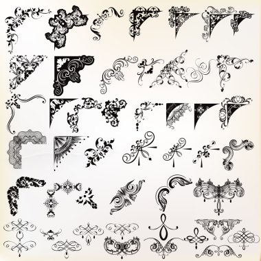 Vektör kaligrafik öğelerin ve sayfa süsleri