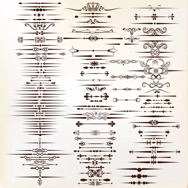 Fronteras decorativas para su diseño. Vector caligráfico — Vector de stock