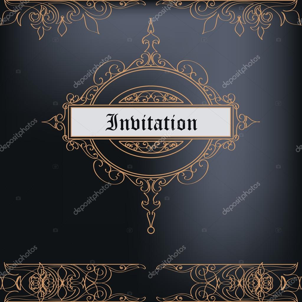 Elegant invitation card in luxury vintage style