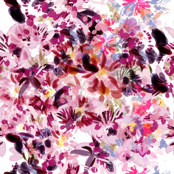 Schönes Vektormuster mit Orchideenblüten Kolibris — Stockvektor