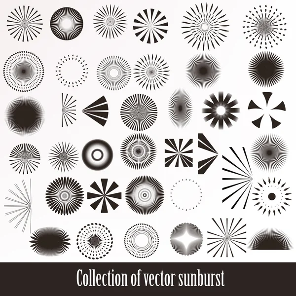 Векторная коллекция ретро солнечных лучей для дизайна — стоковый вектор