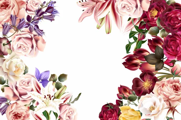 Güzel arka plan veya gül çiçek ile davet — Stok Vektör