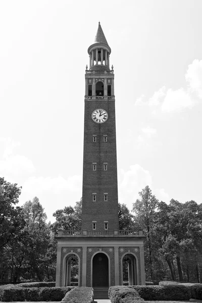 Morehead Patterson Bell Tower Chapel Hill Tons Preto Branco — Fotografia de Stock