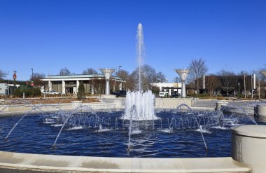 Rock Hill Fountain Park Güney Carolina kışın.