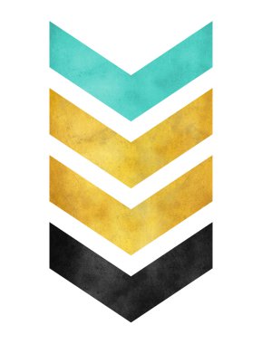 Altın ve siyah chevron yeşil