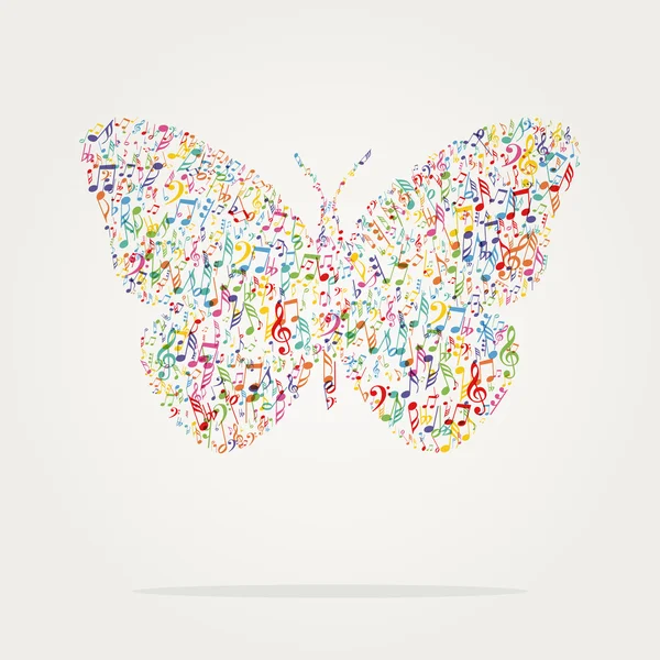 Butterfly shape music color — Stock Photo, Image