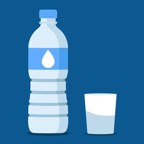 Botella de agua en azul —  Fotos de Stock