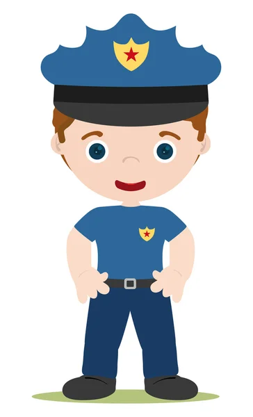 Jovem policial desenhos animados — Fotografia de Stock