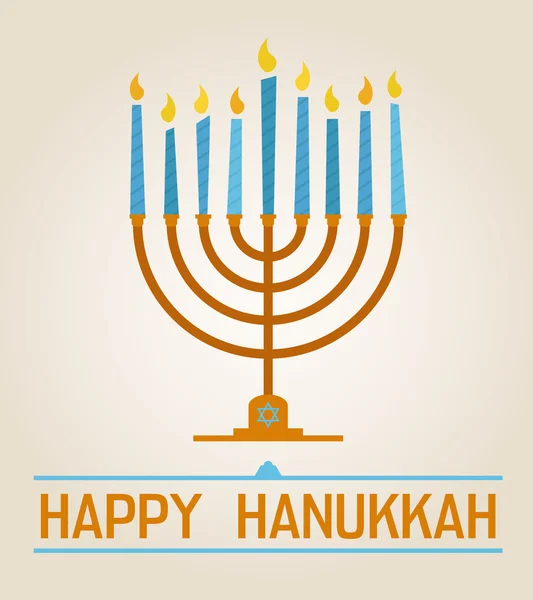 Cartaz feliz Hanukkah com nove velas — Fotografia de Stock