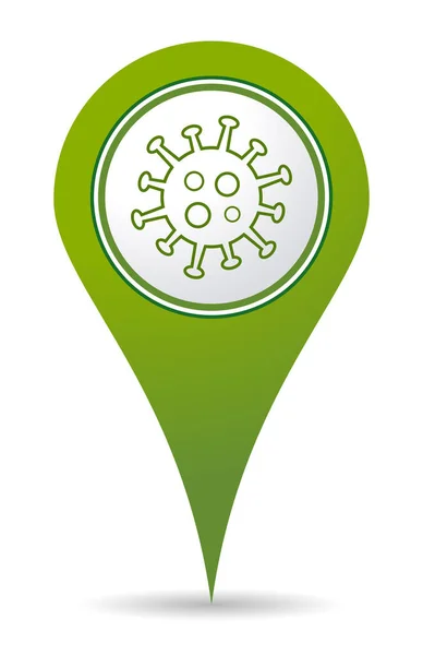 Emplacement Coronavirus Icône Pour Une Utilisation Dans Les Cartes — Image vectorielle