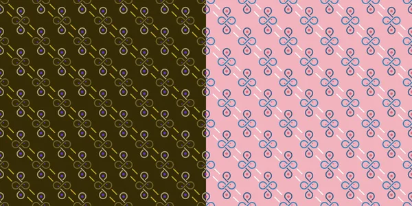 Άπειροι Κύκλοι Υφή Δύο Σύνολα Καφέ Και Ροζ Χρώματα — Διανυσματικό Αρχείο