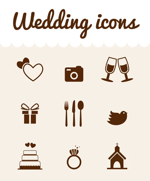 Wedding icons — Stock Photo, Image