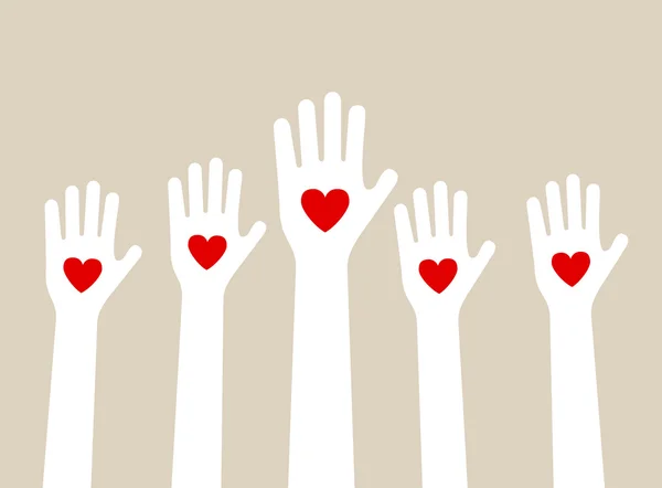 Hands raising love — Stock Photo, Image
