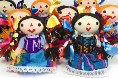 group of otomi dolls clipart