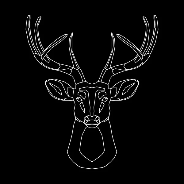 Line deer with black background — Stock Photo, Image