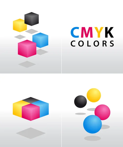 Cmyk 的形状和颜色 — 图库照片