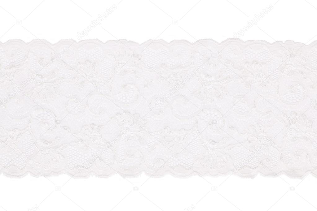 White lace on white background