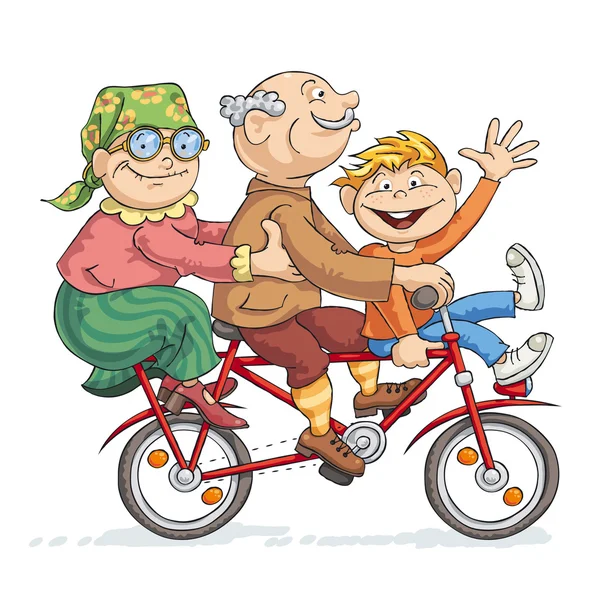 Divertido paseo en bicicleta Ilustraciones de stock libres de derechos