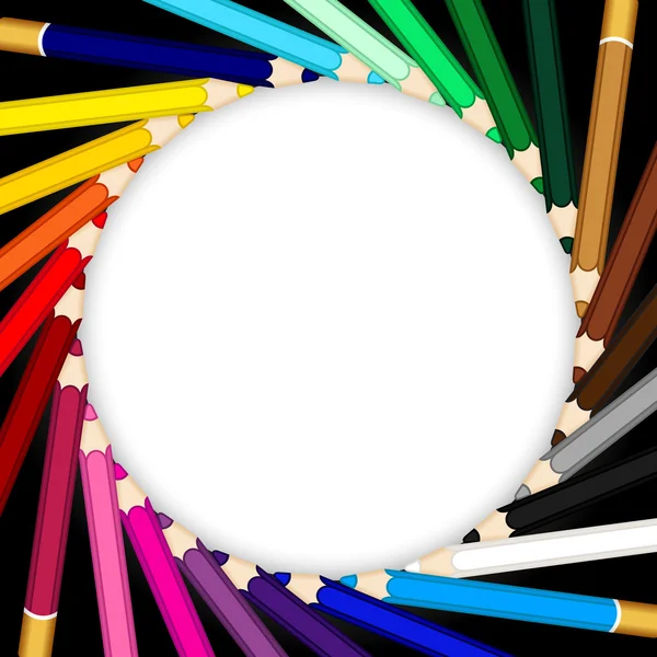 Marco hecho de lápices de colores lápices de colores — Archivo Imágenes Vectoriales