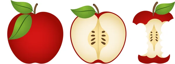Üç taze elma — Stok Vektör