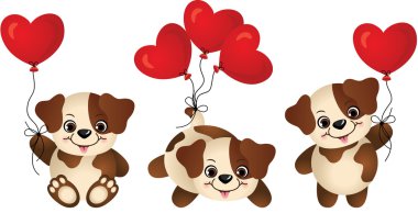 Kalp balon ile köpek