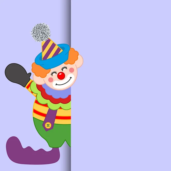 Joyeux clown regardant dehors — Image vectorielle